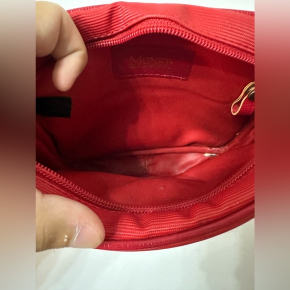 ✨ Vintage Monet Red Monogram Crossbody ✨ - Picture 8 of 9